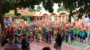 Singing and holding hands